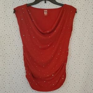 Red Top with Sparkle details